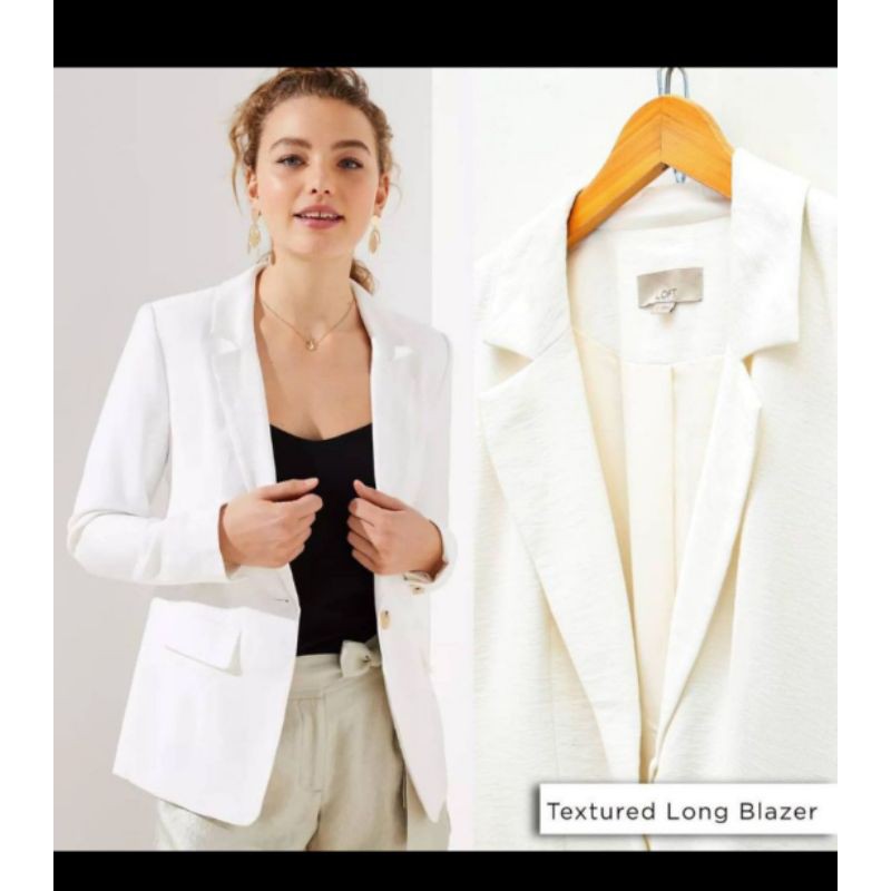 Loft Blazer BW Putih Wanita