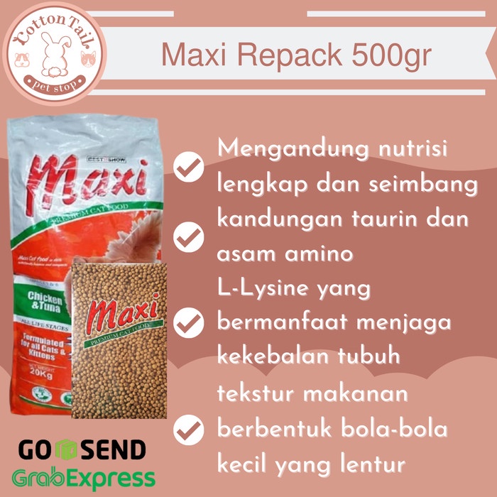 Makanan Kucing Maxi Cat Food Chicken Tuna Catfood 500gr