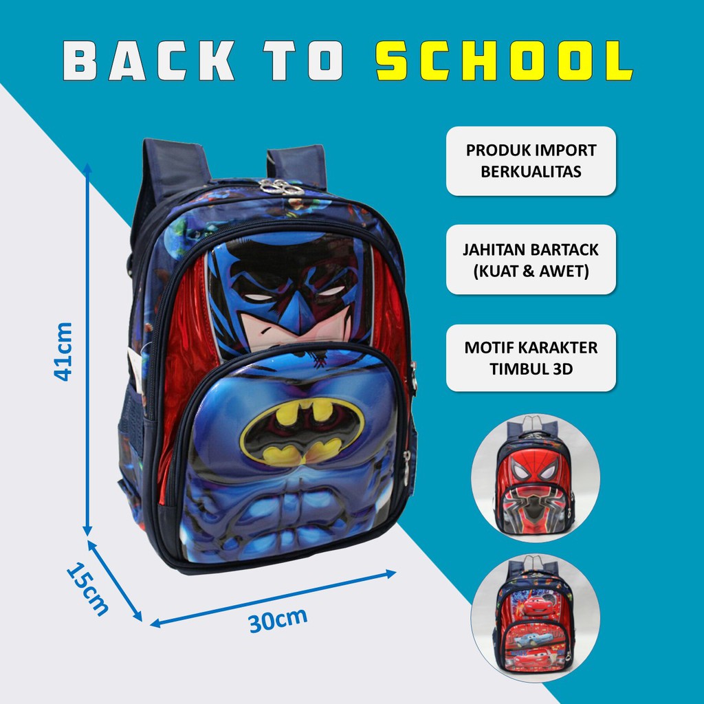 Tas Sekolah - Tas Ransel Anak Karakter - Tas Anak Import