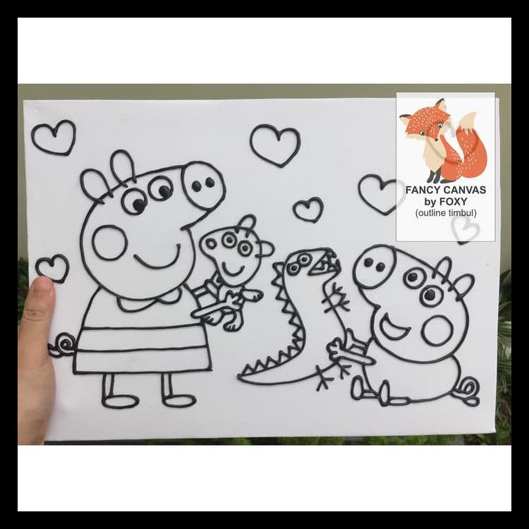 

New Kanvas Lukis Anak Gambar Peppa George Pig Peralatan Melukis Murah Al6