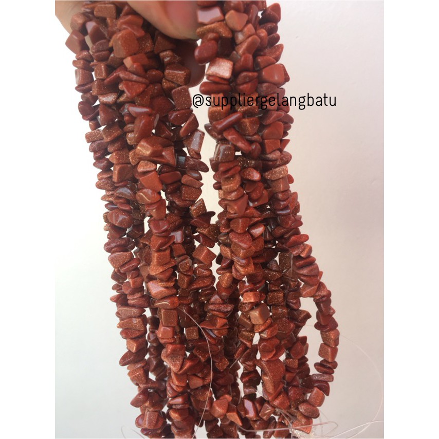 kerikil Batu alam pasir emas gold sand stone 1cm coklat brown pecah aksesoris bahan craft supplier