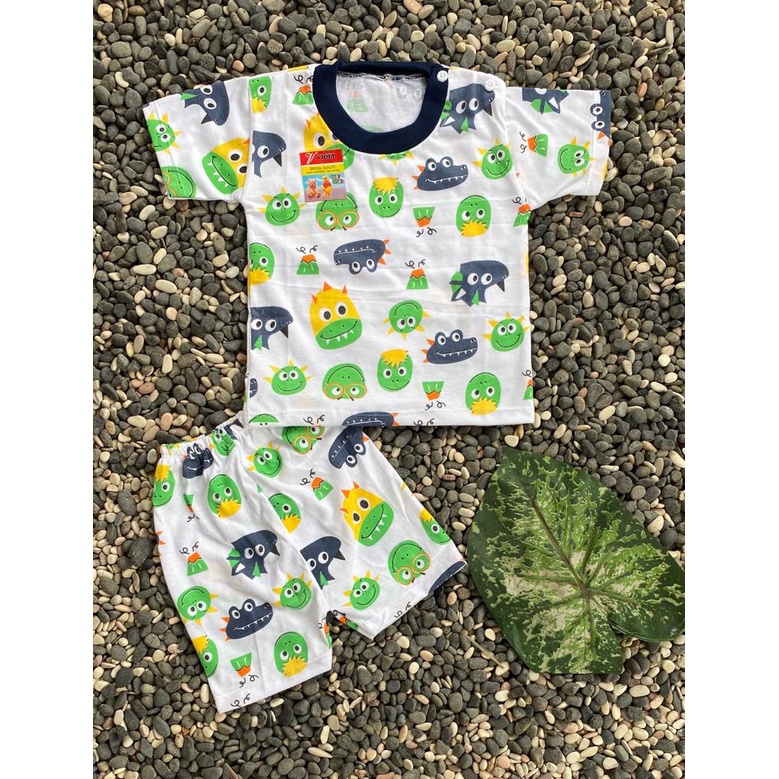 baju anak lucu murah motif crocodile setelan 3-18bulan (PD 025)