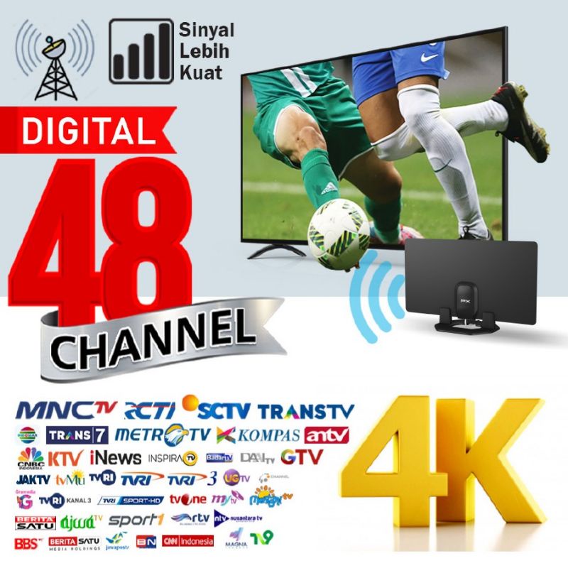Antena TV Digital Analog Indoor Dinding DVB-T2 + Booster PX UDA-2100A UDA2100