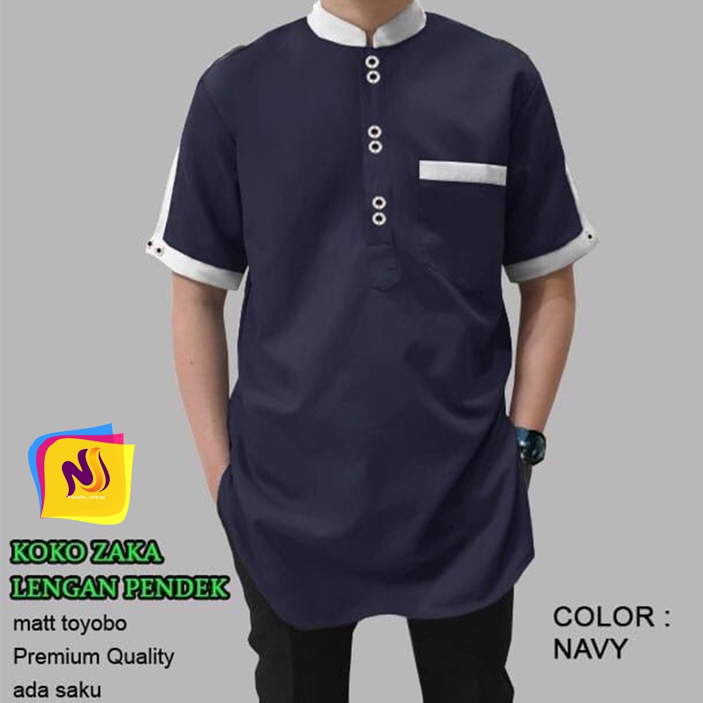 NANALIS-OLSHOP KOKO ZAKA LENGAN PENDEK Baju Koko Qurta Pria Terbaru, Termurah &amp; Terlaris