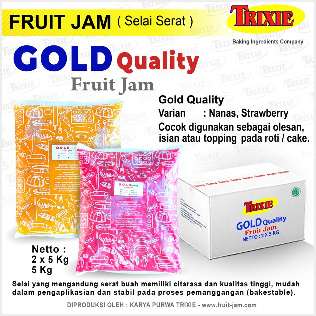 

Trixie Fruit Jam (Selai Serat - Gold) 5 kg