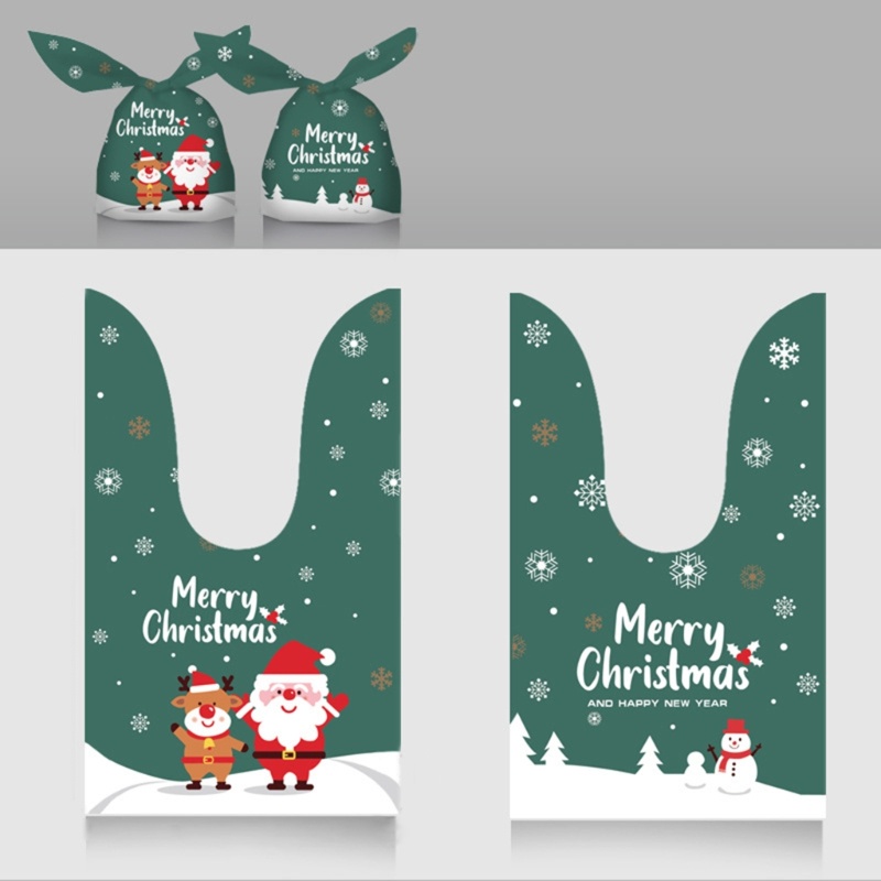 Zzz Kantong Hadiah Motif Kartun Santa Claus / Snowman Untuk Natal