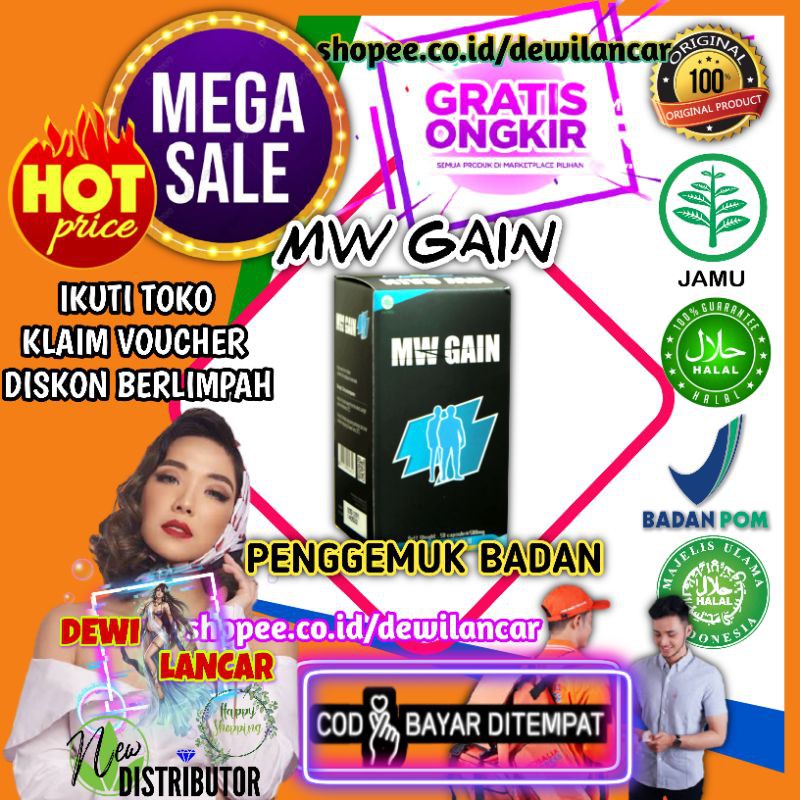 OBAT PENGGEMUK BADAN MW GAIN WEIGHT ASLI 100% ORIGINAL SUPLEMEN HERBAL OBAT PENAMBAH BERAT BADAN