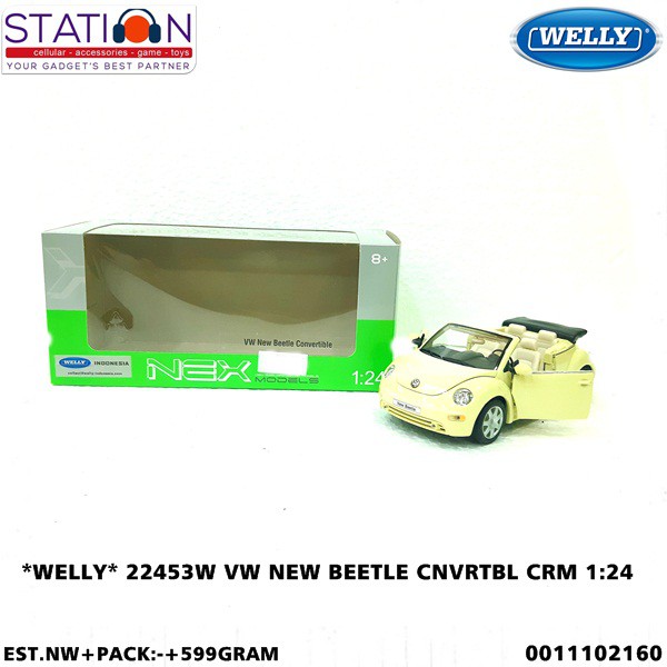 WELLY 22453W VOLKSWAGEN NEW BEETLE CONVRTIBLE CREAM 1-24