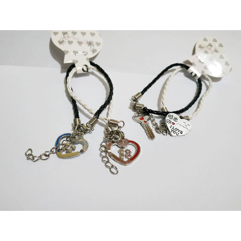 CLG02 Gelang Logam/besi Set Couple Magnet Hitam Putih