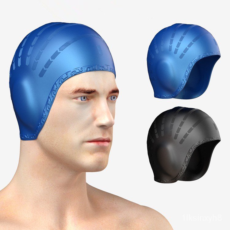 Swimming Cap Silicone Women Men Waterproof Sports Ear Protect Swim Pool Hat Heiß