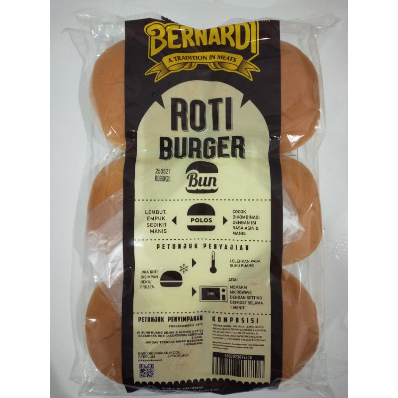 

BERNARDI Burger Bun Roti Polos / Wijen isi 6