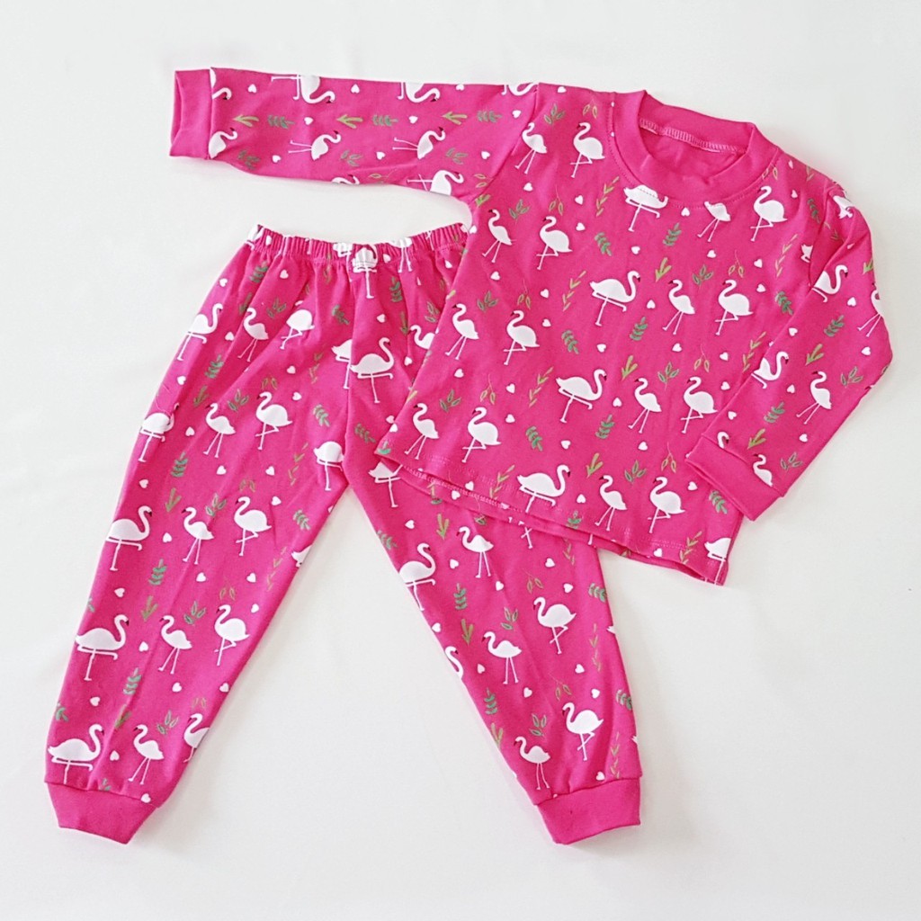 Piyama pijama baju  tidur anak  set Pink Flamingo  Angsa 