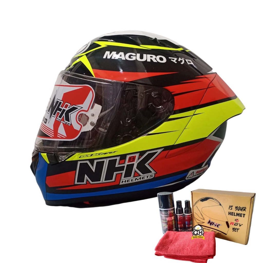 FREE HELMET CARE ! NHK HELM GPR TECH STREET SERGIO BLACK GLOSSY GP R TECH  ORIGINAL 100%