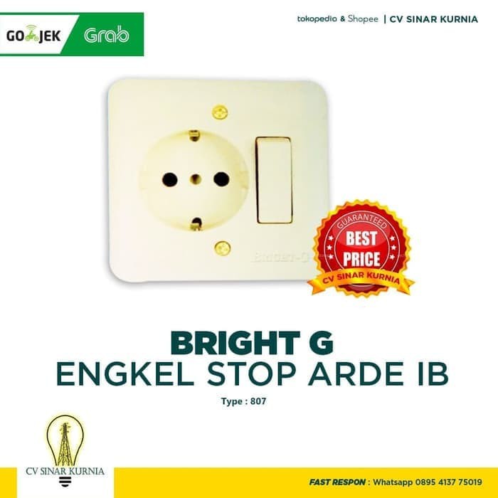 SAKLAR ENGKEL+STOP KONTAK ARDE IB BRIGHT-G 807/BRIGHT-G ENGKEL STOP