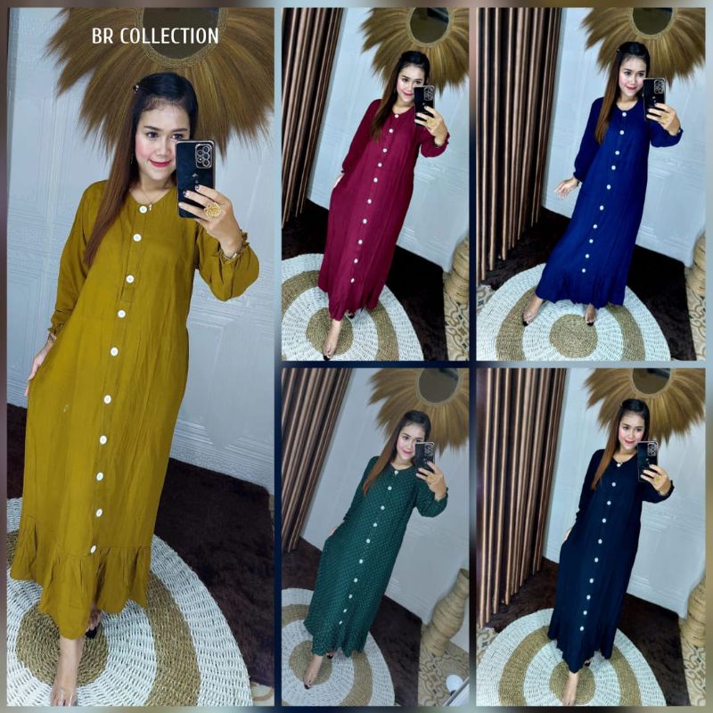 ANDIN DRESS PANJANG || GAMIS ANDIN POLOS TERMURAH || DASTER ANDIN || LONGDRESS ANDIN || FULL KANCING