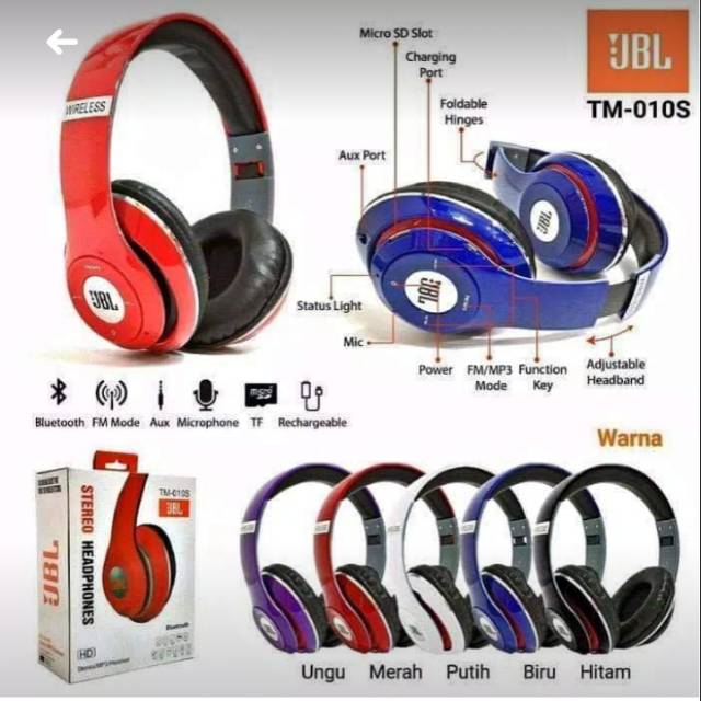 EARPHONE BANDO BLUETOOTH JBL TM010/HEADSET BLUETOOTH/HANDSFREE BLUETOOTH