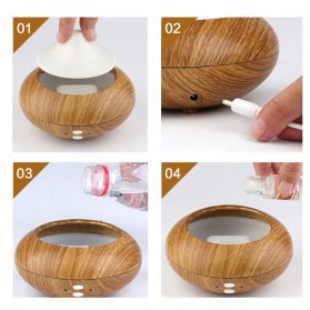 FUNHO Aromatherapy Air Humidifier Wood 210ml with LED RGB - AJ-507 - Wooden