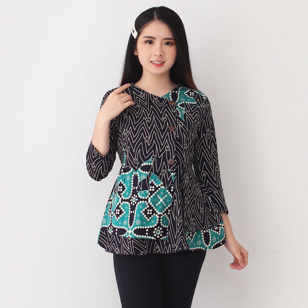 Batik wanita - Atasan blouse batik wanita fashion 184 SG-NAVY C