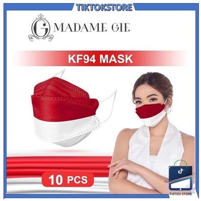 TIKTOK - Madame Gie Protect You KF94 Merah Putih - Masker 10 Pcs