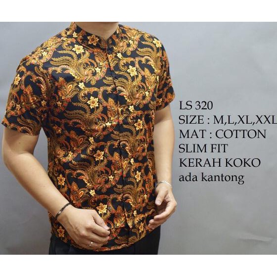 BAJU KOKO BATIK PRIA SLIM FIT MEWAH LS 320