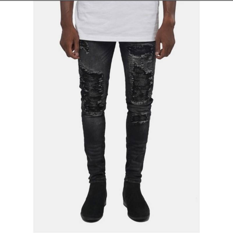 Celana Denim RUCAS Shadow Black Biker Jeans