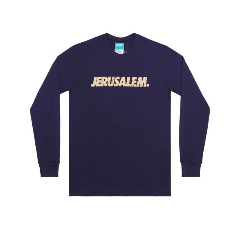 Wadezig Kaos Pria Lengan Panjang Wdzg Jerusalem Brick Navy
