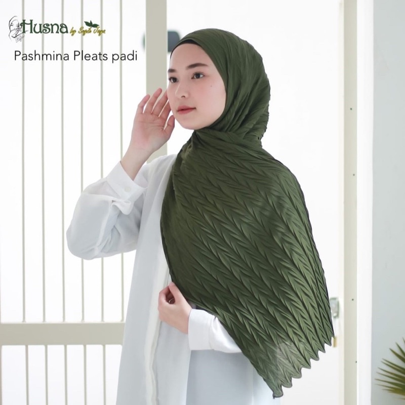 (KJI) HIJAB PASHMINA PLISKET PADI DIAMOND PREMIUM