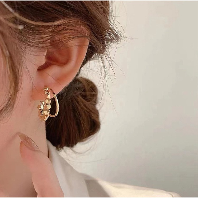 2022new Ins Seri Jepang Dan Korea Logam Rusak Anting Perak Untuk Wanita COCOJEWELRY
