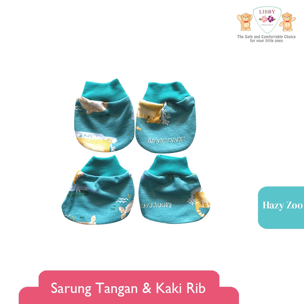 Sarung Tangan &amp; Kaki Bayi LIBBY Motif Hazy Zoo (1pcs/set)