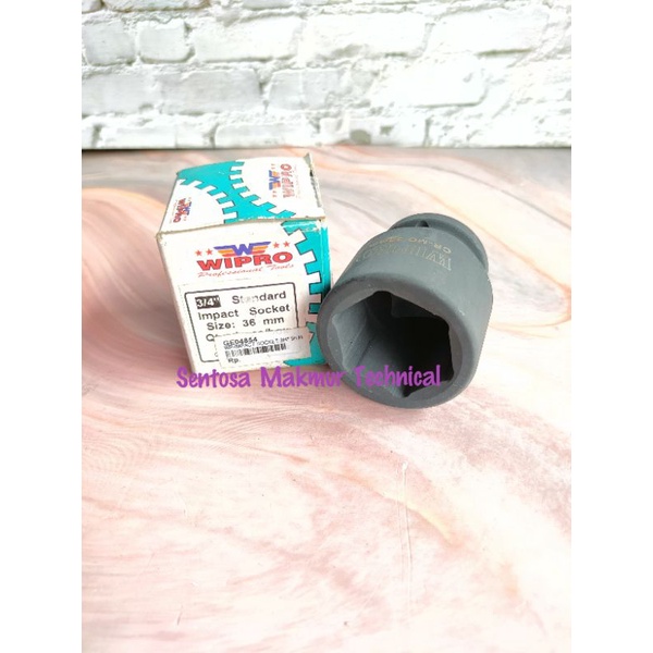 WIPRO 3/4&quot; 36 MM 6PT Mata Kunci Sok Sock Shock Impact Socket 36mm 6 PT