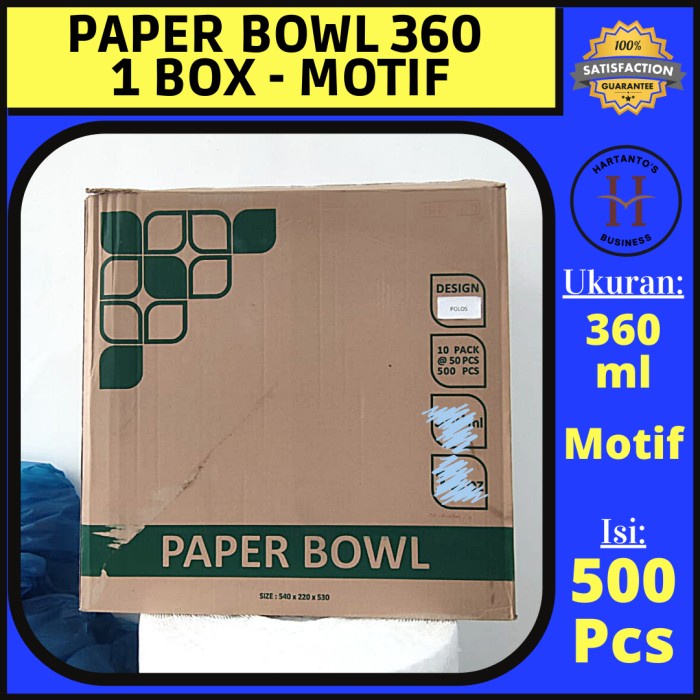 Paper Bowl 360 ml Motif (1 dus)