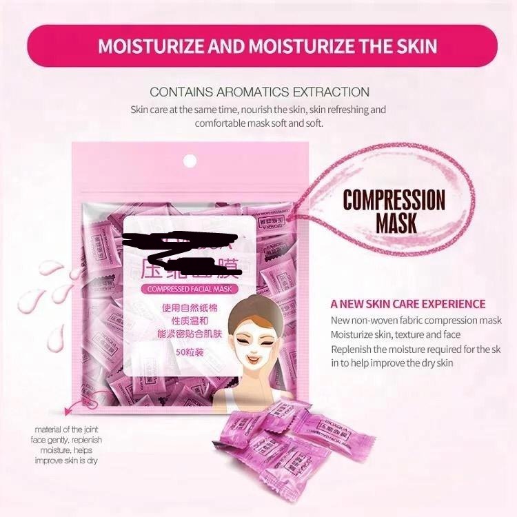 SHEET MASK DIY / COMPRESSED FACIAL MASKS / bungkus isi 50 pcs