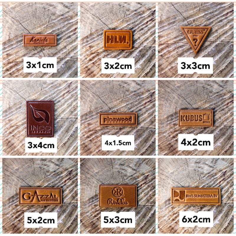 TERMURAH Custom Logo Merk Label Kulit Sapi Asli, Label MEWAH PREMIUM, Label Baju / Tas / Celana dll