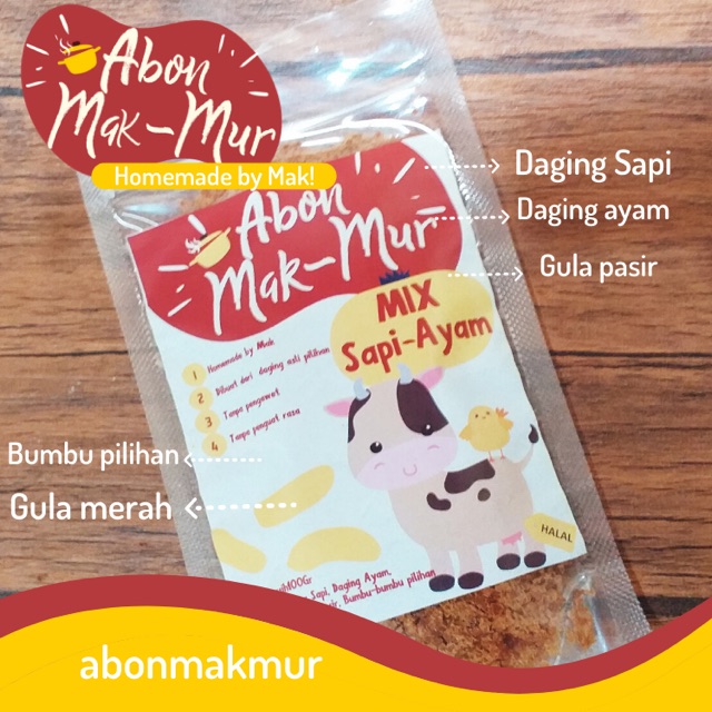 

Abon Mak-Mur Abon Mix Sapi-Ayam 100gr Abon Homemade