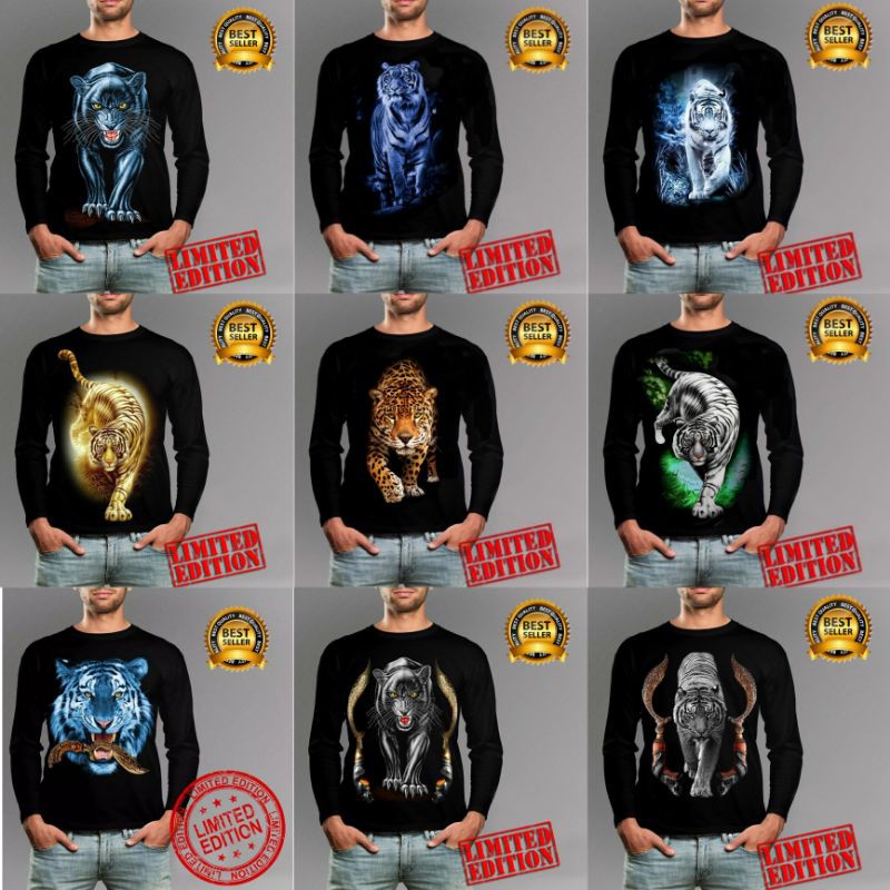 yc collection / Kaos Panjang Macan maung / kaos panjang pria macan / kaos distro pria macan lengan p
