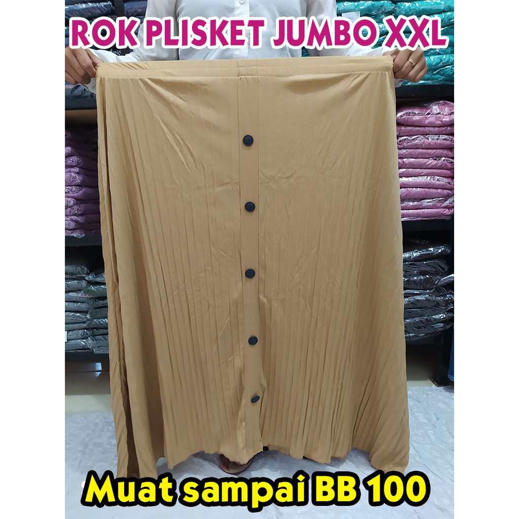 JUMBO XXL!!! Rok plisket kancing model terbaru