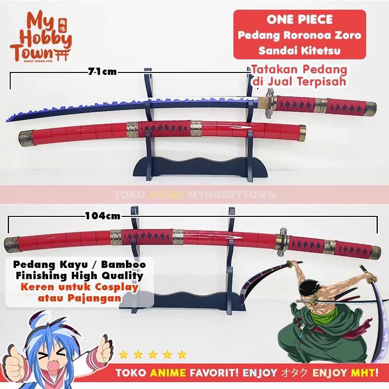 Replika Pedang Bambu One Piece Roronoa Zoro Sandai Kitetsu Cosplay Property Anime