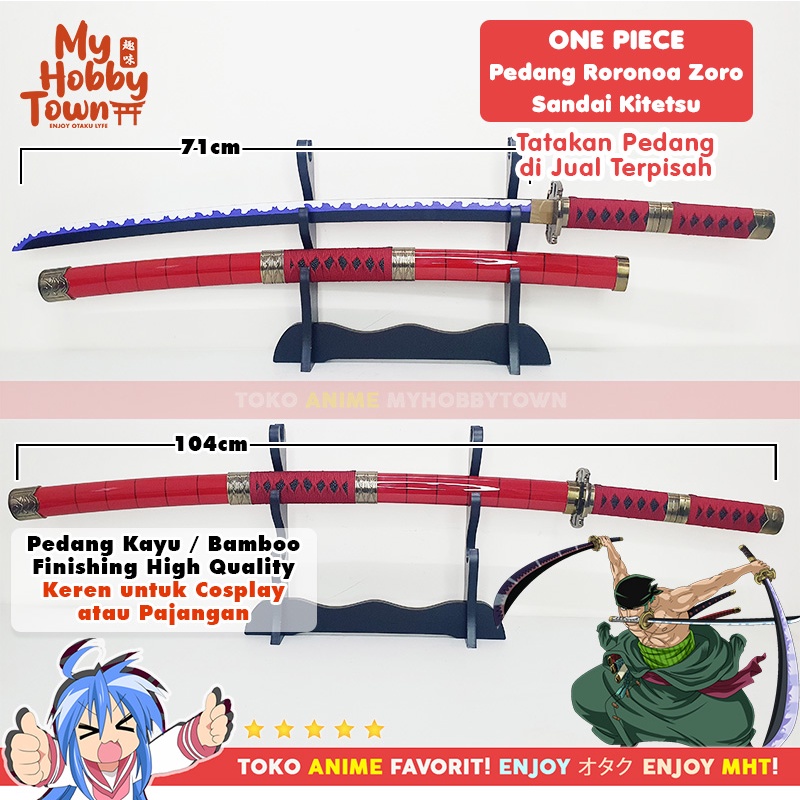 Replika Pedang Bambu One Piece Roronoa Zoro Sandai Kitetsu Cosplay Property Anime