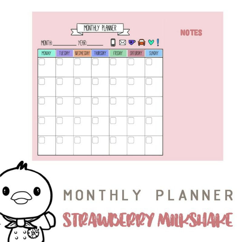 

Kertas Monthly Planner Simple Colour