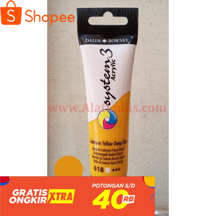 

Cat Akrilik System 3 59 ml warna Cadmium Yellow Deep Hue