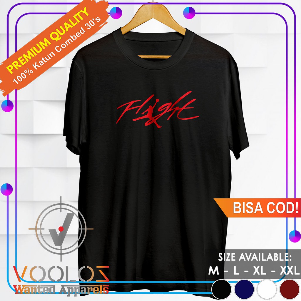 Kaos Basket Baju Distro Original Tshirt Pria Dewasa Branded Cowok Kekinian Import Flight Jordan