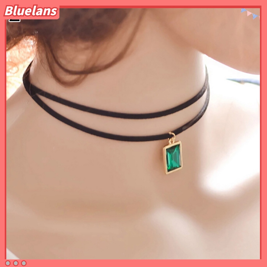 Bluelans Neckband Choker Double Layers Durable Velvet Black Velvet Short Chain