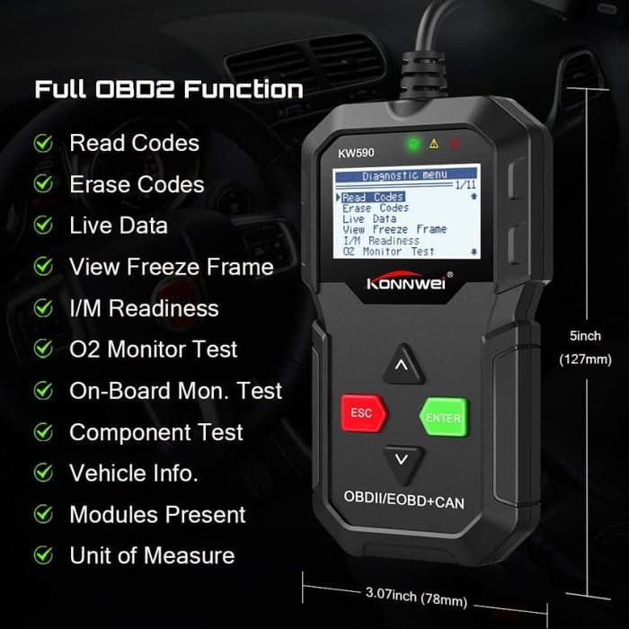 Car Diagnostic Konnwei OBD Engine Scanner Code Reader KONNWEI KW590