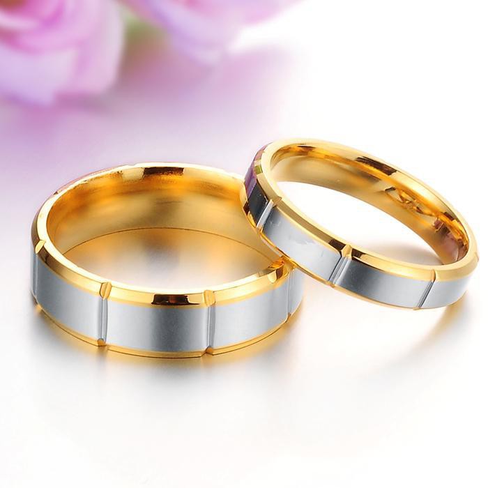 SALE / OBRAL Cincin Kawin / Tunangan / Cincin Couple Titanium Emas Perak CR296