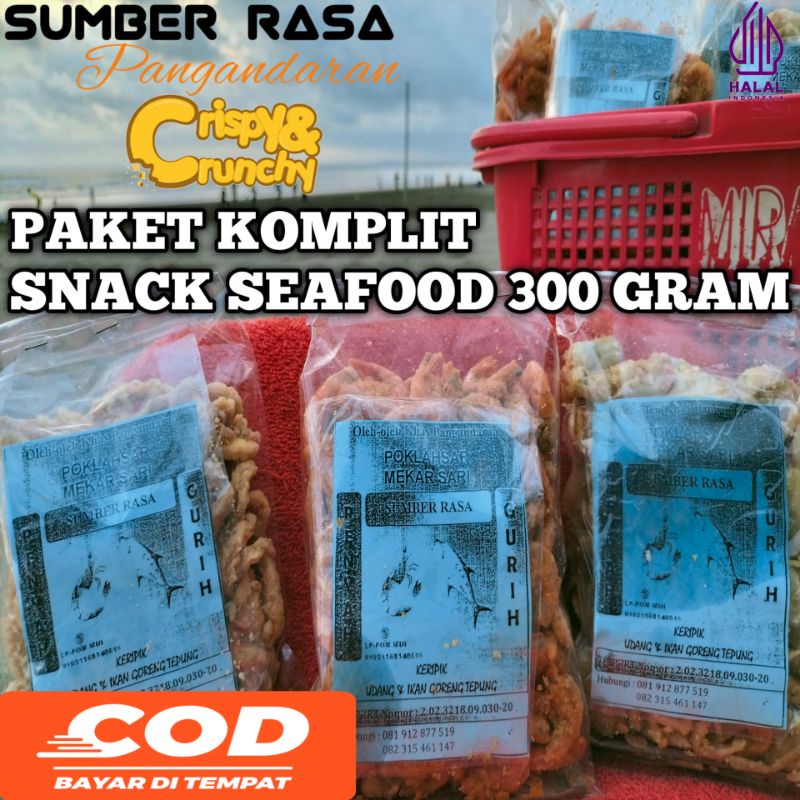 

PAKET KUMPLIT!!! Snack Seafood/Makanan Ringan/Crispy/Kriuk Renyah/Berat 300gram