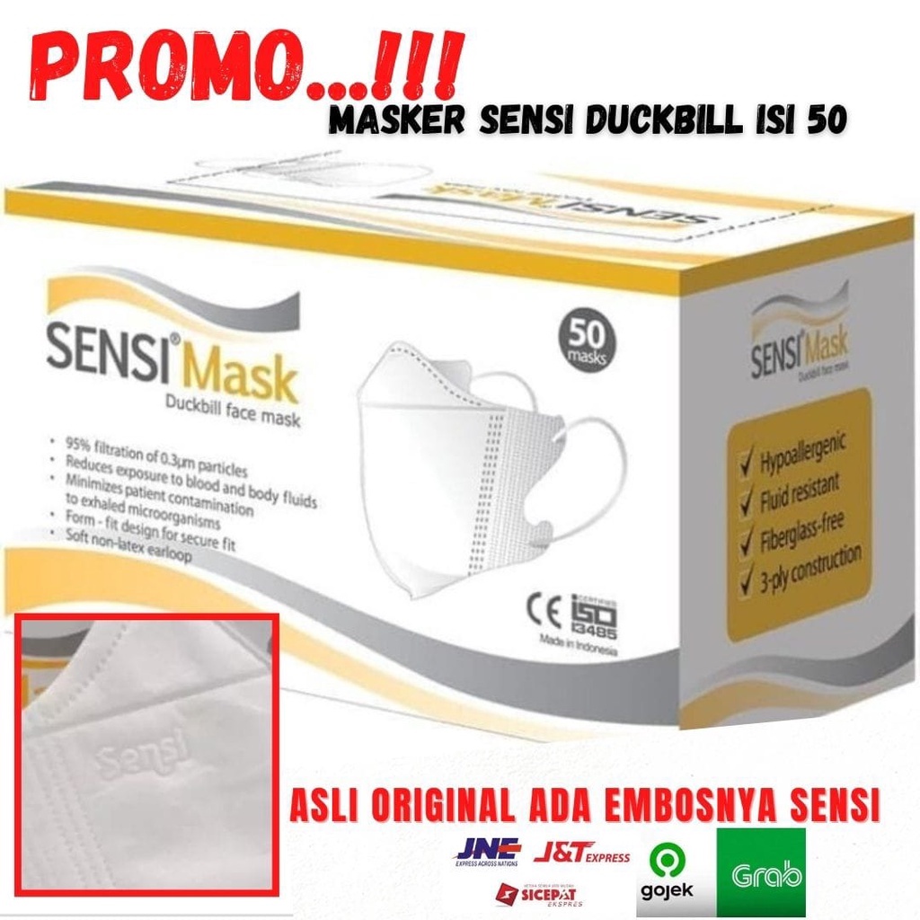 MASKER SENSI DUCKBILL ISI 50PCS ORIGINAL ADA EMBOSNYA