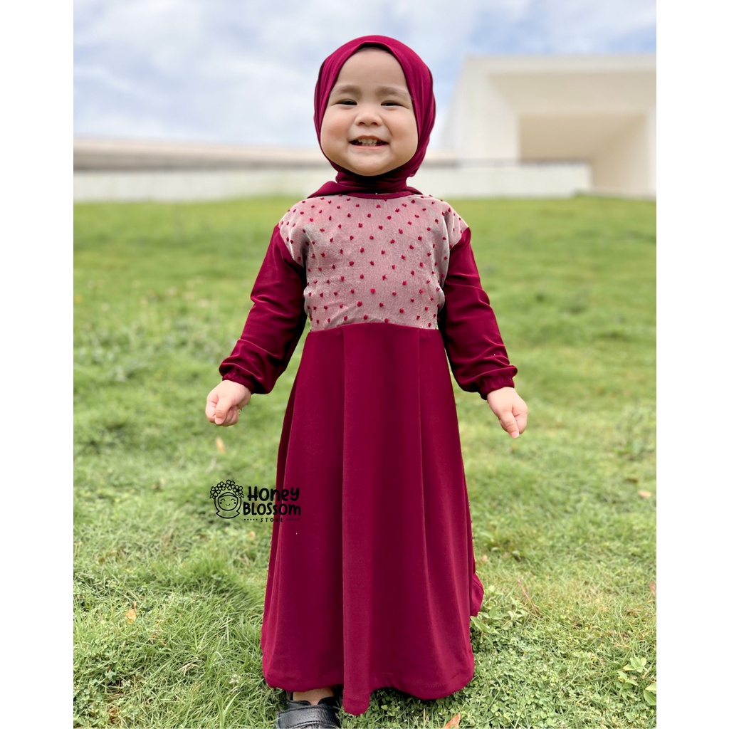 HONEYBLOSSOm gamis bayi lucu / gamis bayi perempuan alesha / gamis bayi perempuan 0 6 bulan