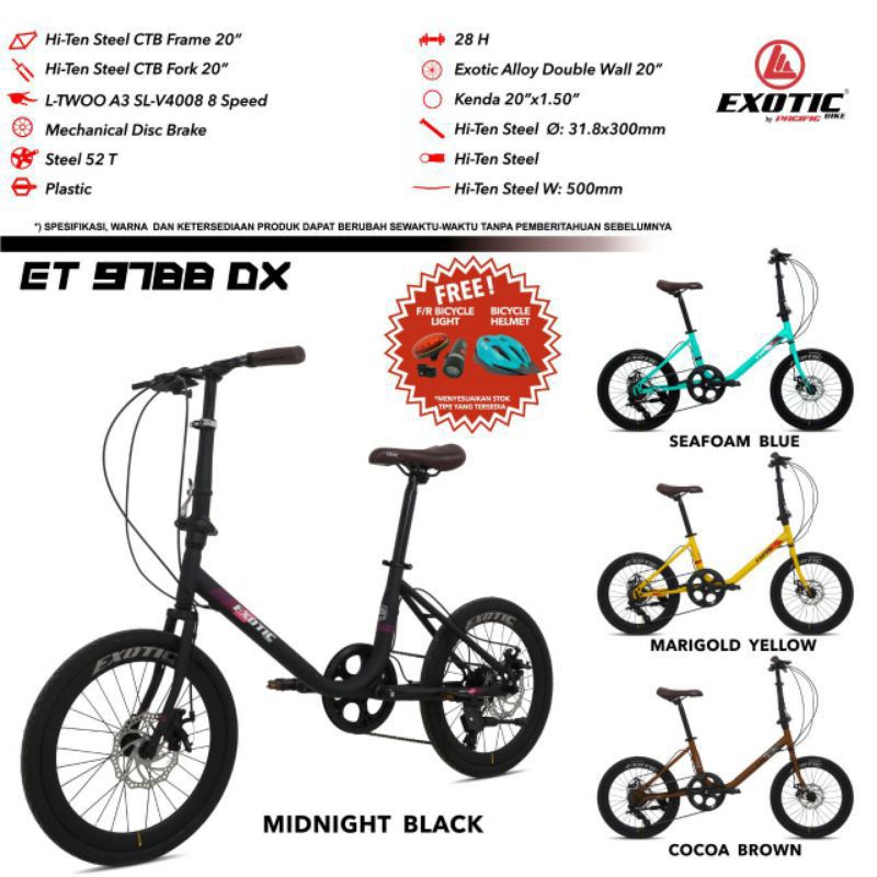 Sepeda CTB 20 Inch Exotic ET 9788 DX Minion (free helm)