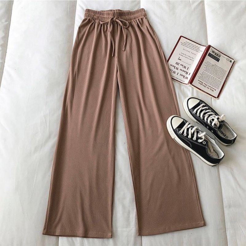 SUNDAY PANTS BAHAN RIB TEBAL / KOREAN STYLE / CELANA PANJANG / CELANA WANITA