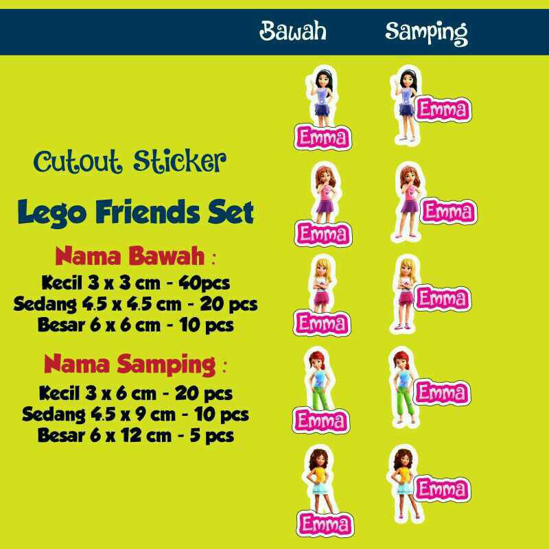 

Stiker Label Nama Waterproof Cutout Lego Friends (Set)